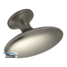 M�belknopf Oval Simple B 60 mm, H 35 mm, Zinkdruckguss Edelstahl Effekt