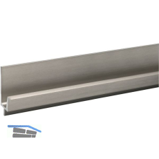 Griffleiste Wall L�nge 2000 mm, abl�ngbar, Aluminium Edelstahl Effekt