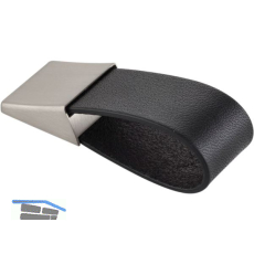 Knopf Safari Breite 24, Tiefe 26 mm, Leder/ZN schwarz/Edelstahl Effekt