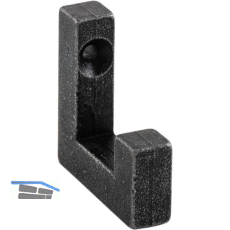 Mantelhaken Ischgl B 10 mm, H 40 mm,Eisen verzinkt schwarz passiviert