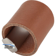M�belknopf Drum LA 32, Breite 40 mm, Leder/ZN cognac/Edelstahl Effekt