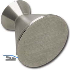 Knopf Sargas � 28 mm, Tiefe 25 mm, Edelstahl geb�rstet