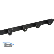 Garderobenleiste Aige mit 4 Haken, Breite 345 mm, Stahl schwarz matt