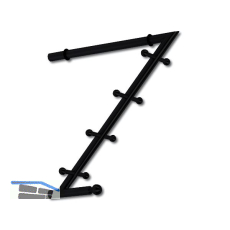 Garderobenarm Month mit 4 Doppelhaken, Edelstahl schwarz matt