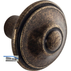Knopf Flores � 31 mm, Tiefe 29 mm, ZN altmessing br�niert