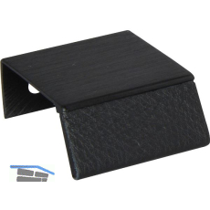 Griffleiste Bench LA 20, L�nge 40 mm, Aluminium schwarz geb�rstet/Leder schwarz