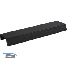 Griffleiste Bench LA 2x80,L�nge 200 mm,Aluminium schwarz geb�rstet/Leder schwarz