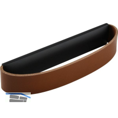 Griff Rollo LA 96, B 150 mm, Leder cognac/Sockel ZN schwarz matt