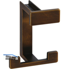 Huthaken Doradus Breite 70 mm, H�he 92 mm, ZN Messing schwarz gebuerstet