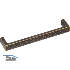 M�belgriff Wafer Breite 175,5 mm, Zinkdruckguss braun antik