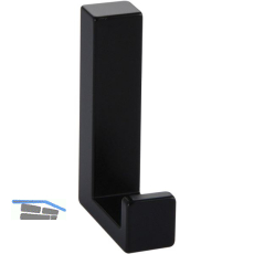 Mantelhaken Doradus 2 zu Akustikpaneel, Breite 15 mm, Zinkdruckguss schwarz matt