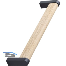 M�belgriff Crossing Breite 168 mm, Eiche lackiert/Sockel Zinkdruckguss schwarz