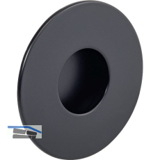Muschelgriff Geometric rund � 70 mm, ZN schwarz matt lackiert