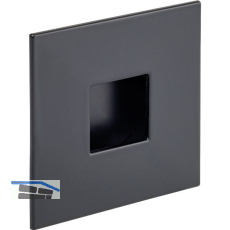 Muschelgriff Geometric quadratisch 73x73, Einlass � 45, ZN schwarz matt lackiert