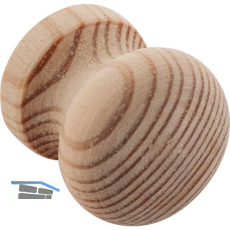 Knopf Hemera � 25 mm, Tiefe 26 mm, Kiefer roh