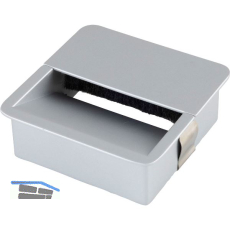 PAMAR Kabeldurchgang mit Staubschutzb�rste 76x76 mm, Zinkdruckguss alufarbig