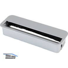 PAMAR Kabeldurchgang mit Staubschutzb�rste 152x52 mm, Zinkdruckguss alufarbig