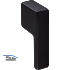 Knopf Sara Breite 8 mm, Tiefe 18 mm, Zinkdruckguss schwarz matt