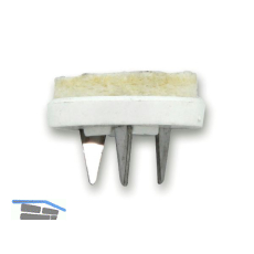 Nagelgleiter mit Filzauflage und 3 Einschlagdorne, rund, �19, Kunststoff wei�