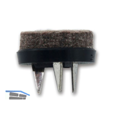 Nagelgleiter mit Filzauflage und 3 Einschlagdorne, rund, �19, Kunststoff schwarz