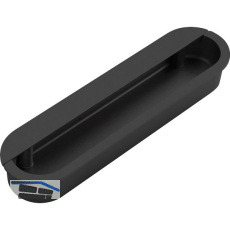 Muschelgriff Dotis Breite 129, Einlass 125 x 30, Zinkdruckguss schwarz matt