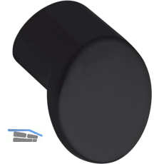 Knopf Fama � 21 mm, Tiefe 21 mm, ZN schwarz matt