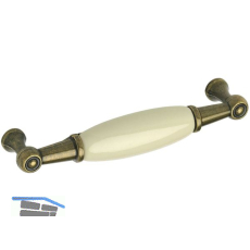 Griff Oxnard LA 96 mm, Porzellan/ZN hellbeige/altmessing br�niert