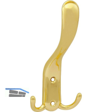 Huthaken Canelli Breite 78 mm, H�he 160 mm, Zinkdruckguss vermessingt poliert