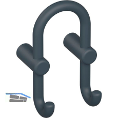 Mantelhaken HEWI 801.90B040 H�he 165 mm, Polyamid anthrazit matt