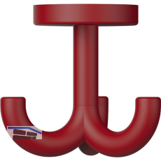 Dreifach-Drehhaken HEWI 477.90B050 H�he 70 mm,Polyamid rubinrot matt