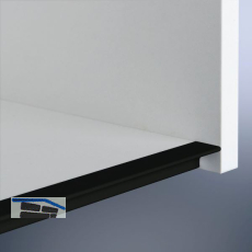 Griffleiste Amros L�nge 2500 mm, abl�ngbar, Aluminium schwarz eloxiert