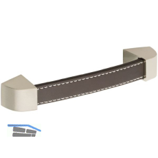 M�belgriff Agliano LA128, B147, Leder braun/Sockel ZN Edelstahl Effekt