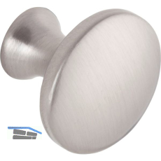 Knopf Brock � 28 mm, Tiefe 25 mm, Zinkdruckguss Edelstahl Effekt