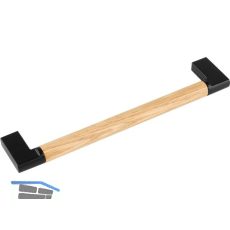 Griff Honos LA 160, Breite 174 mm, Eiche lackiert/Zinkdruckguss schwarz matt