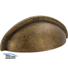 Muschelgriff Junit Breite 85 mm, H�he 31 mm, Zinkdruckguss messing antik