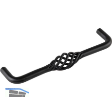 Griff Cage LA 128 mm, Breite 136 mm, Stahl schwarz matt