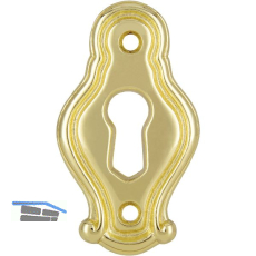 Schl�sselschild Mondial Breite 26 mm, H�he 46 mm, Messing gl�nzend