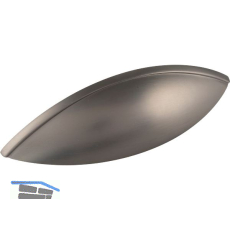 Muschelgriff Moss zum Aufschrauben, Breite 126 mm, Zinkdruckguss grau