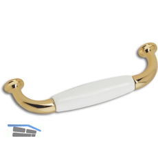 Griff Dayton LA 96 mm, Breite 110 mm ,Porzellan/ZN wei�/vergoldet