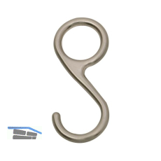 S-Haken geschlossen, Zamak Edelstahl Effekt