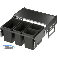 VS ENVI Space Abfalltrennsystem KB 800 mm 1 x 22/1 x 16/2 x 10 Liter Lava