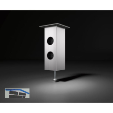 Barkonsole Jumbo Power Station 80 x 80 x 230 mm Aluminium Edelstahl-Effekt