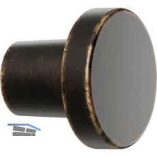 Knopf Dot � 30 mm, Tiefe 26 mm, Zinkdruckguss braun antik