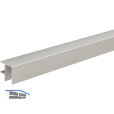 ALUMIS Sockelsystem Winkelabschluss 5000 mm Aluminium Edelstahl-Effekt