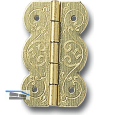 SCHMALE Kassettenscharnier Stil, 25x16 mm, Stahl vermessingt