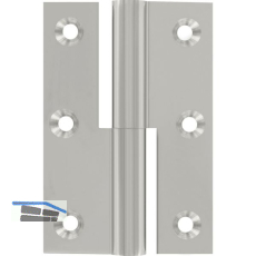 M�belband gerade - Zylinderkopf rechts, 50x40 mm,Messing vernickelt poliert