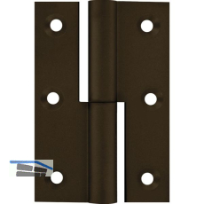 M�belband gerade - Zylinderkopf rechts, 50x40 mm, Messing br�niert