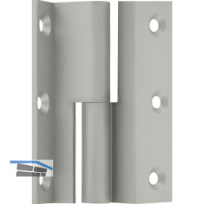 M�belband Kr�pfung D, Zylinderkopf links, 50x33 mm, Messing vernickelt matt