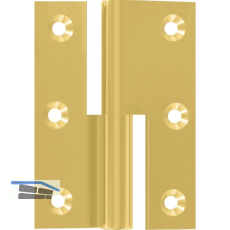 M�belband Kr�pfung B, Zylinderkopf rechts, 50x40 mm, Messing poliert