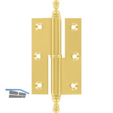 Stil-M�belband gerade, Zierkopf 19 links, 50x40 mm, Messing poliert